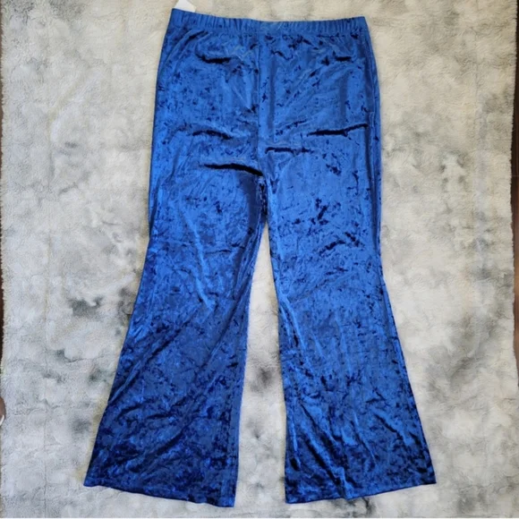 NWOT Eloquii High Rise Wide Leg Crushed Velvet Pants 18/20 - Picture 3 of 8